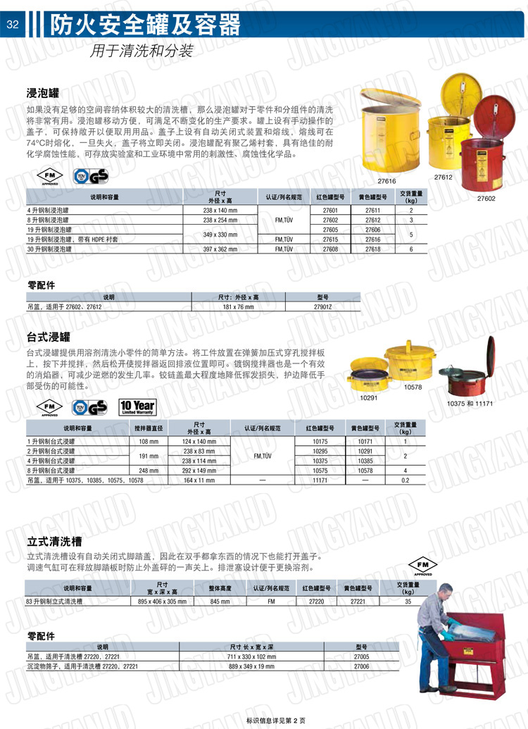 美國杰斯瑞特，justrite，臺式浸泡罐，立式清洗槽，清洗罐